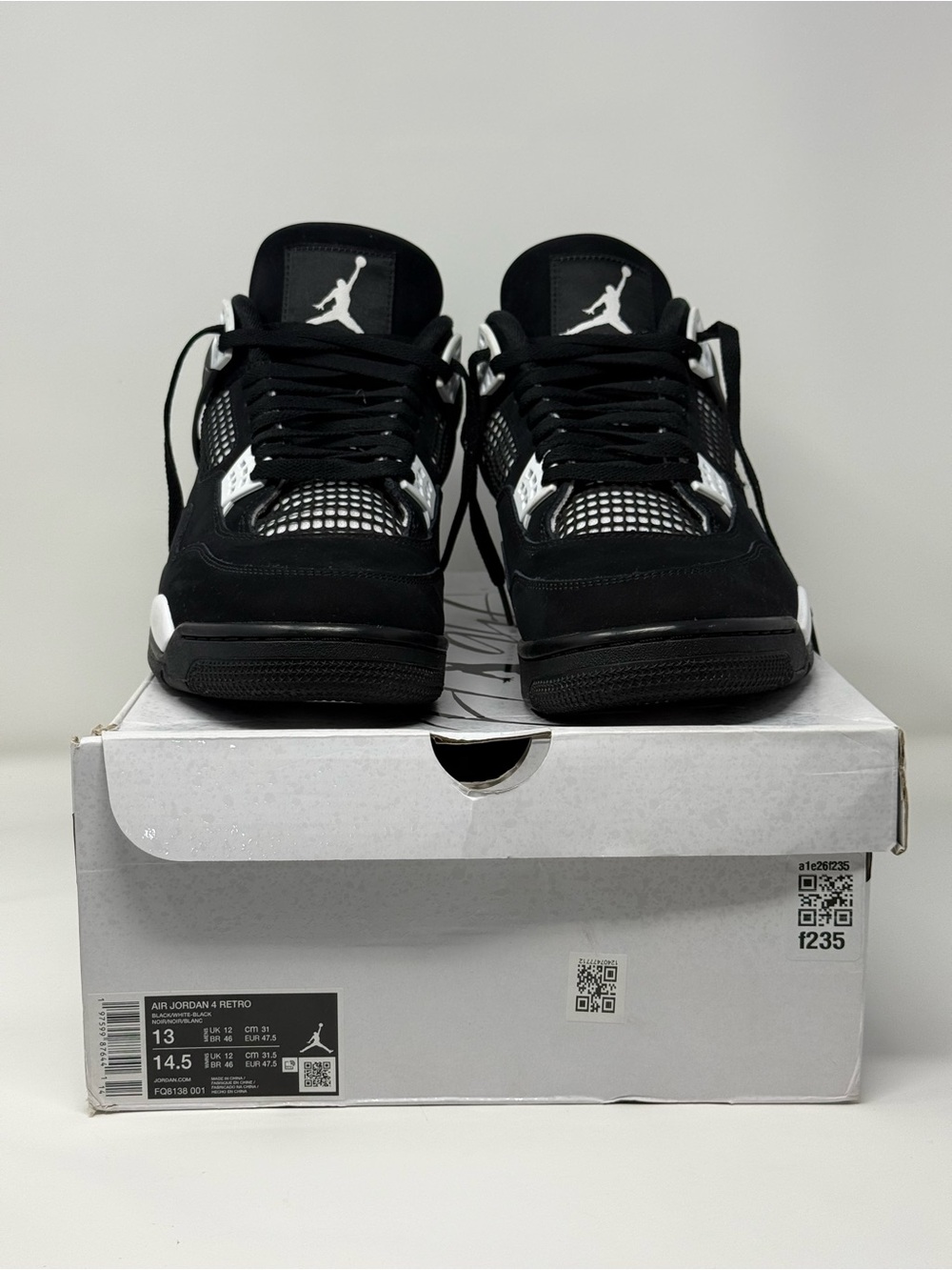 Size 13 Nike Air Jordan 4 Retro White Thunder FQ8138-001
